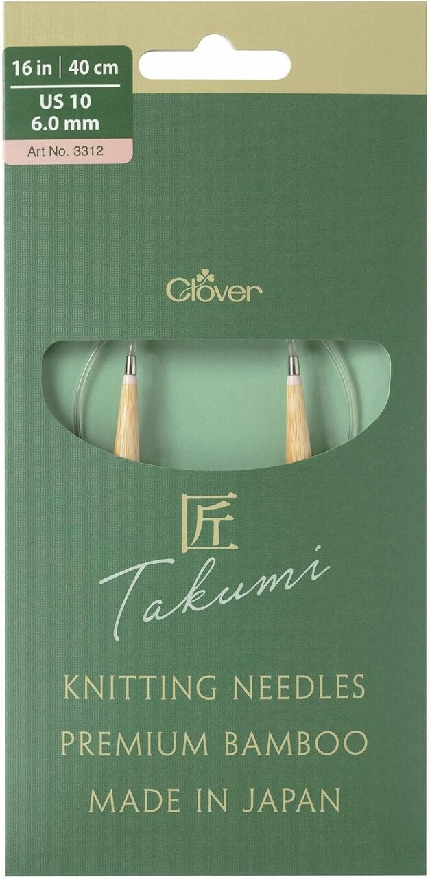 Clover Takumi Pro Bamboo Circular Knitting Needles 16"- US 0-15